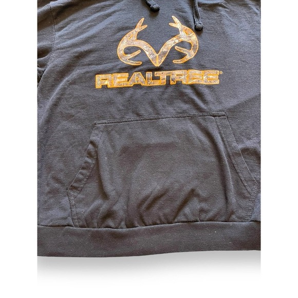 Realtree by Grooked Antler Kangaroo Pockets Logo  Hoodie Men's Black M - Picture 7 of 11